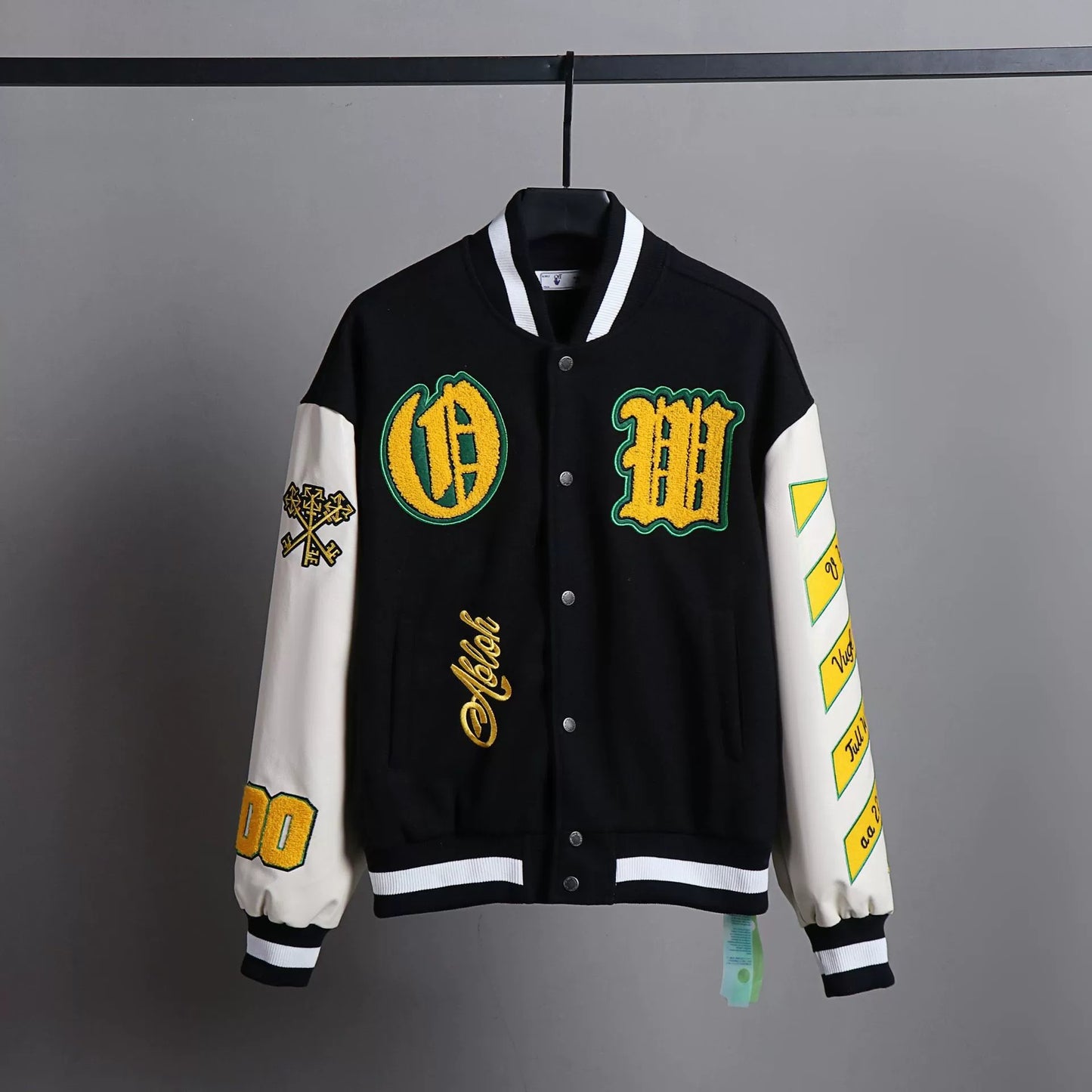 Off-White Virgil Abloh Patch Varsity Jacket