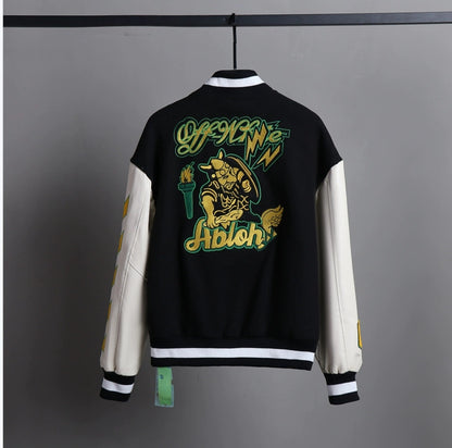 Off-White Virgil Abloh Patch Varsity Jacket